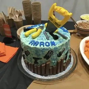 Built By Kidz Activities - Workshops | Woodwork Party Box construction birthday cake