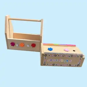 Built By Kidz Activities - Workshops | Woodwork Party Box tool and slide box